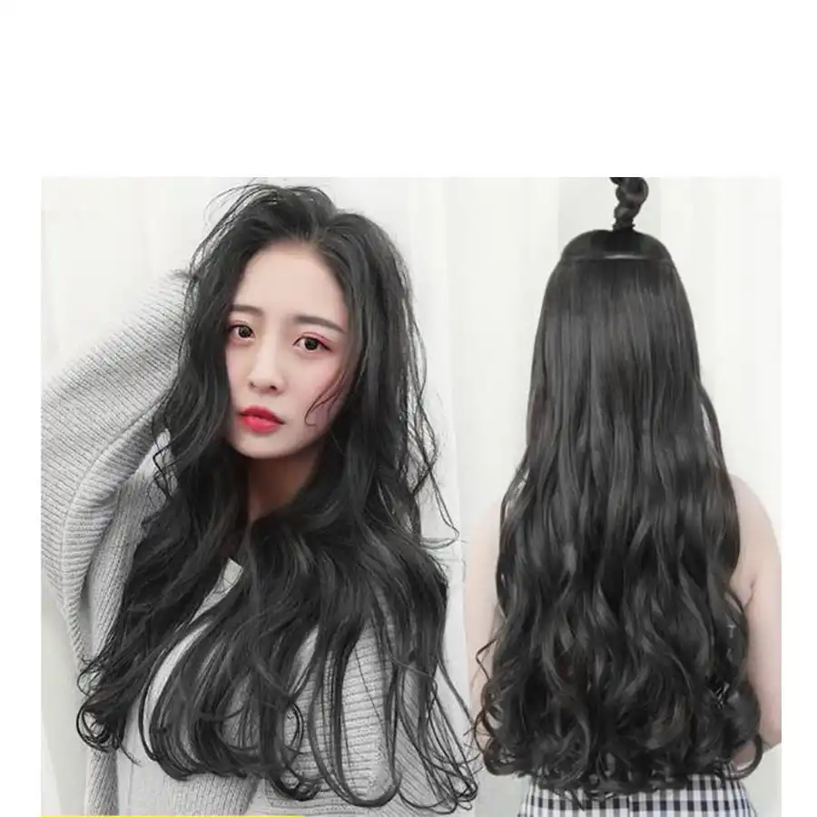 Wig Women Long Curly Hair Big Wave Natural Long Hair Straight Hair