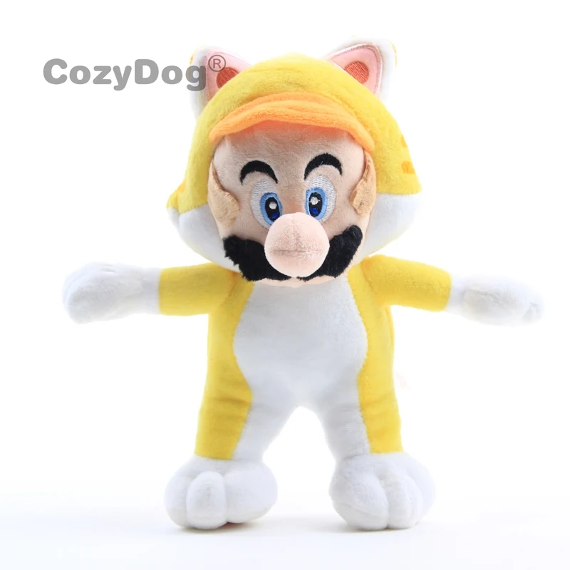24 см Марио 3D мировой персонаж мягкие животные лягушка Кот Марио Луиджи игрушки мультфильм аниме плюшевые игрушки куклы Мягкие животные игрушки