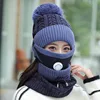 2022 New 3 Pieces Set Women's Knitted Hat Scarf Caps Neck Warmer Winter Hat For Ladies Girls Skullies Beanies Warm Fleece Caps ► Photo 3/6