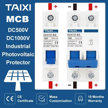 태양 에너지 PV MCB DC 1000V 미니 회로 차단기, 2P 100A 500V 광전지 발전 스위치 63A 16A 40A 32A 125A