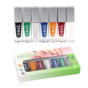 

7pcs/set New Arrival Nail Polish Color Printing Square Bottle Nail Art Paint Beauty Long Lasting Quick Dry Persistent E063