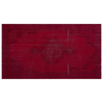 

Handmade Red Vintage Overdyed Turkish Area Rug 150x273 Cm-4'11''X8'11''