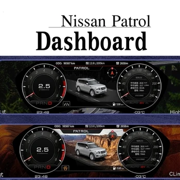 

12.3" Car LCD instrument dashboard screen with GPS Navigation functions For Nissan Patrol 2010 2014 2017 dash Multimedia player