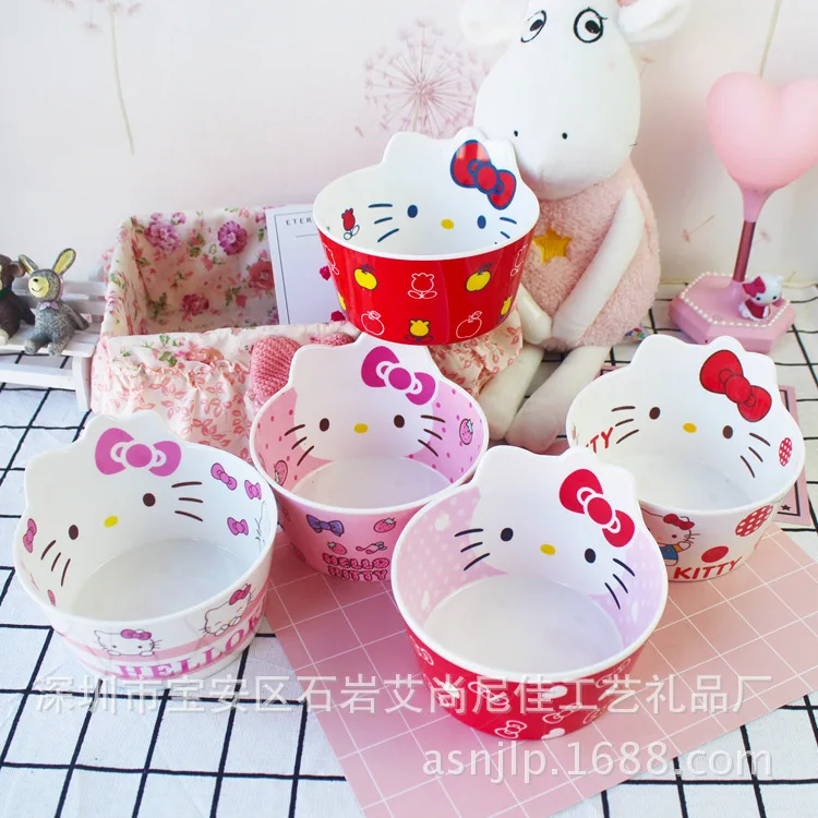 

Melamine Cartoon Shape Bowl Children's Tableware Melamine Creative Anti-fall KT Cat Melody Baby Eating Bowl Imitation Porcelain