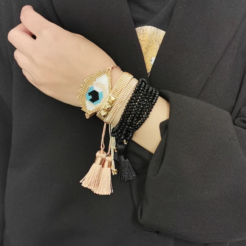 Женский браслет SHINUSBOHO с золотыми бусинами массивное ювелирное изделие для