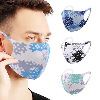 

20Pcs Camouflage PM2.5 Dustproof Mouth Mask Cotton Face Mouth Mask Cartoon Face Reusable Fabric Anti-dust Mask mascarilla