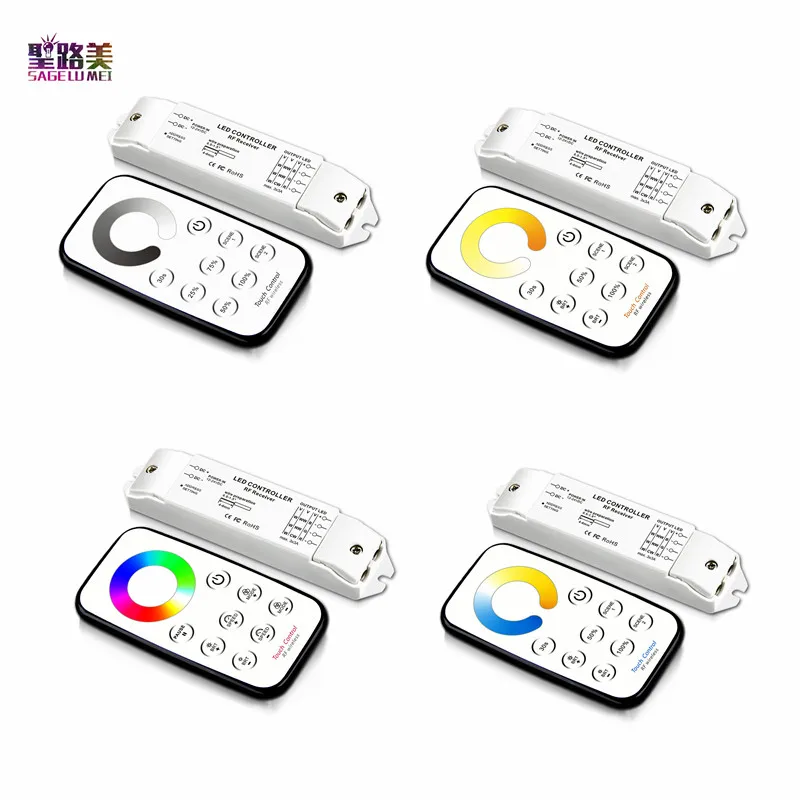 DC12V-24V одноцветная регулировка яркости CCT RGB Led сенсорный диммер контроллер с мини РЧ пультом дистанционного управления для светодиодной ленты светильник