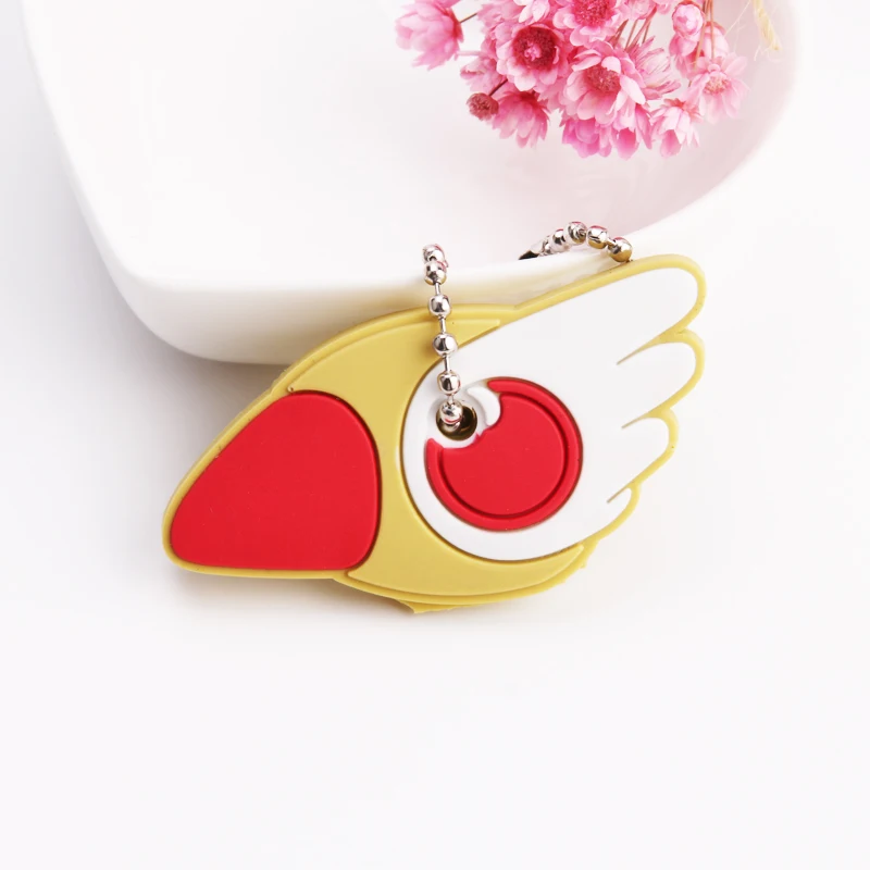 Cartoon Anime Cute Key Cover Cap Silicone Mickey Stitch Bear Keychain Women Gift Owl Porte Clef Minne Key Chain - Цвет: E10