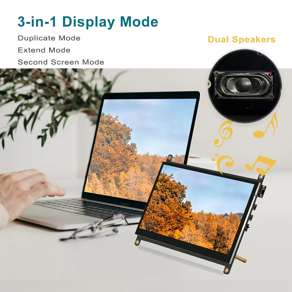 Lesown-monitor Touch Screen com Case Lcd Touchscreen Display 10.1 Rpi 3b 4b Windows Mac Plug And Play 1024x600 - Imagem 3