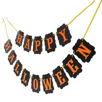 

Halloween Pennant Ornaments Halloween Theme Series Flag DIY Festival Home Door Window Party Decorations Accessories Supplies tm