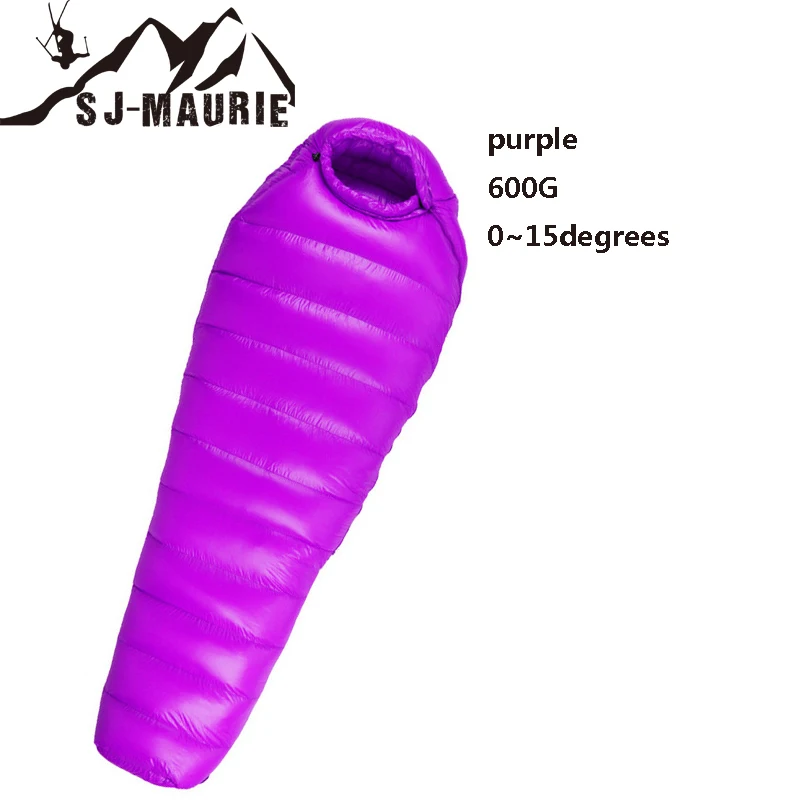 purple600g Сверхлегкий спальный мешок на утином пуху для кемпинга, стильный конверт, для туристов, водонепроницаемый, для мам, для путешествий, спальные мешки для взрослых - Цвет: purple600g