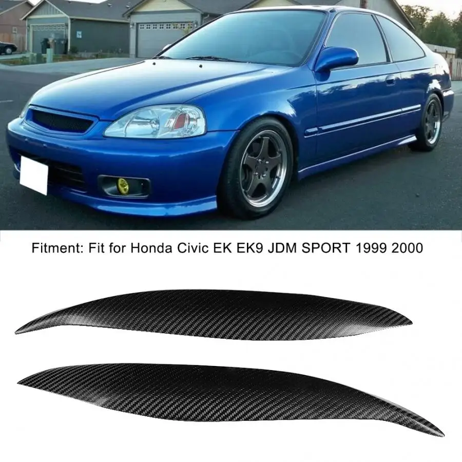1 пара карбоновых фар автомобиля бровей век подходит для Honda Civic 1999 2000 модификация автомобиля крышка аксессуары