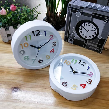 

Retro Portable Cute Cartoon Alarm Clock Round Number Clocks For Home Desk Table bedside clock digital clock time Home Decor