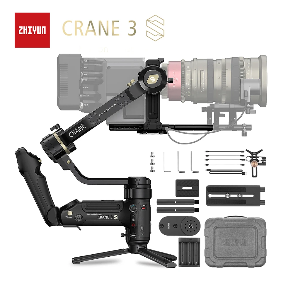 ZHIYUN Official Crane 3S/SE 3-Axis Camera Gimbal Handheld Stabilizer Support 6.5KG DSLR Camcorder Video Cameras for Nikon Canon