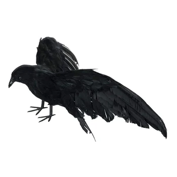 

2020 NEW Halloween Artificial Crow Decorative Prop Christmas Crafts Creative Home Decoration DIY Holiday Party Decor Black