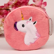 4 шт./партия) милые плюшевые женские Мини кошельки с принтом лошади из мультфильма, Короткие Кошельки, женские маленькие сумки, сумки для денег для девушек