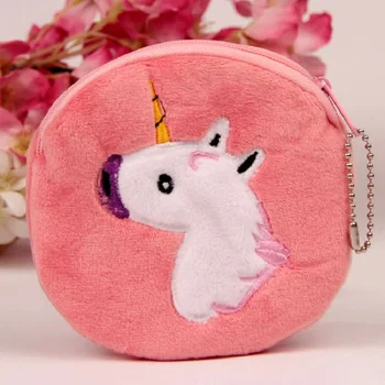 

(4 pcs/lot) Plush cute cartoon horse printing women mini coin purses shorts wallets ladies small pouches money bags for girls