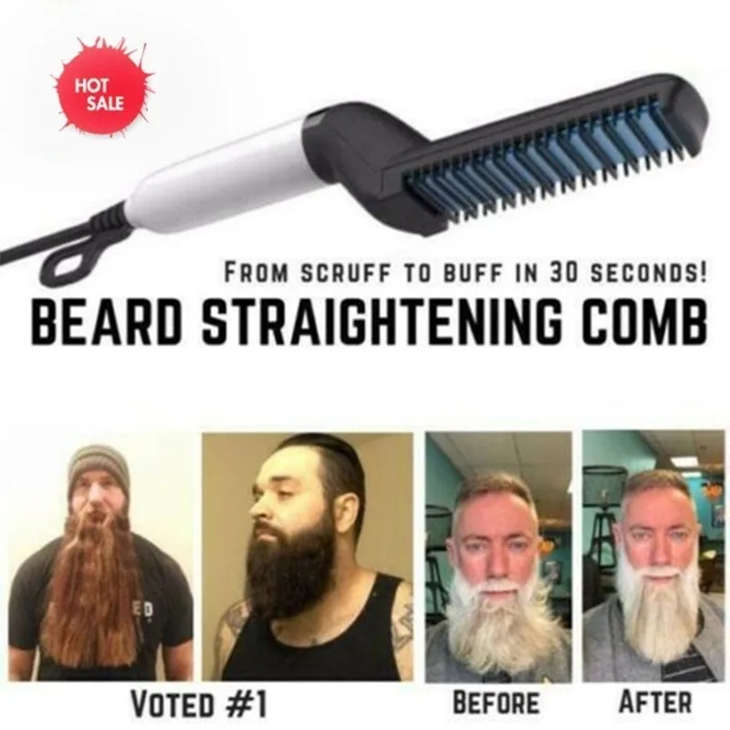 

Electric Men Quick Hair Beard Straightener Style Comb