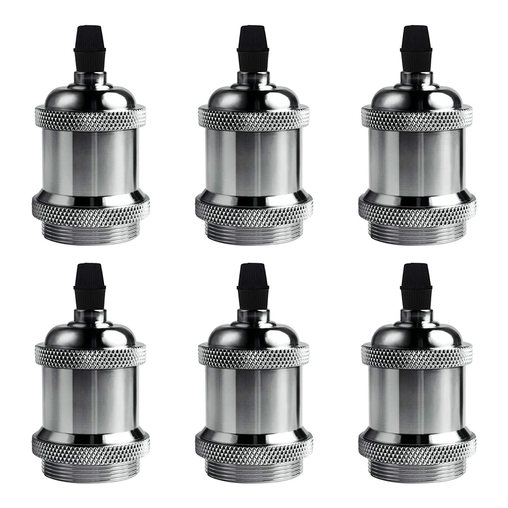 6pcs Chrome Винтаж ламповый патрон E26 E27 базы светодиодный светильник держатель установки для того чтобы подвесной светильник s промышленного ретро держатель лампы edison настенный светильник D30 - Цвет корпуса: 6pcs Chrome