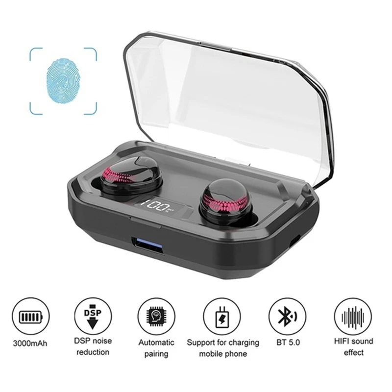 

Touch Control Wireless Bluetooth Earphone Hifi Waterproof Bluetooth Earphones Handsfree Gaming Headset Earbuds With Mic