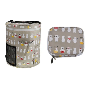 

2Pcs Yarn Tote Storage Bag Knitting Bag for Wool Crochet Hooks Knitting Needles Organizer, Short Empty Bag & Large Tube