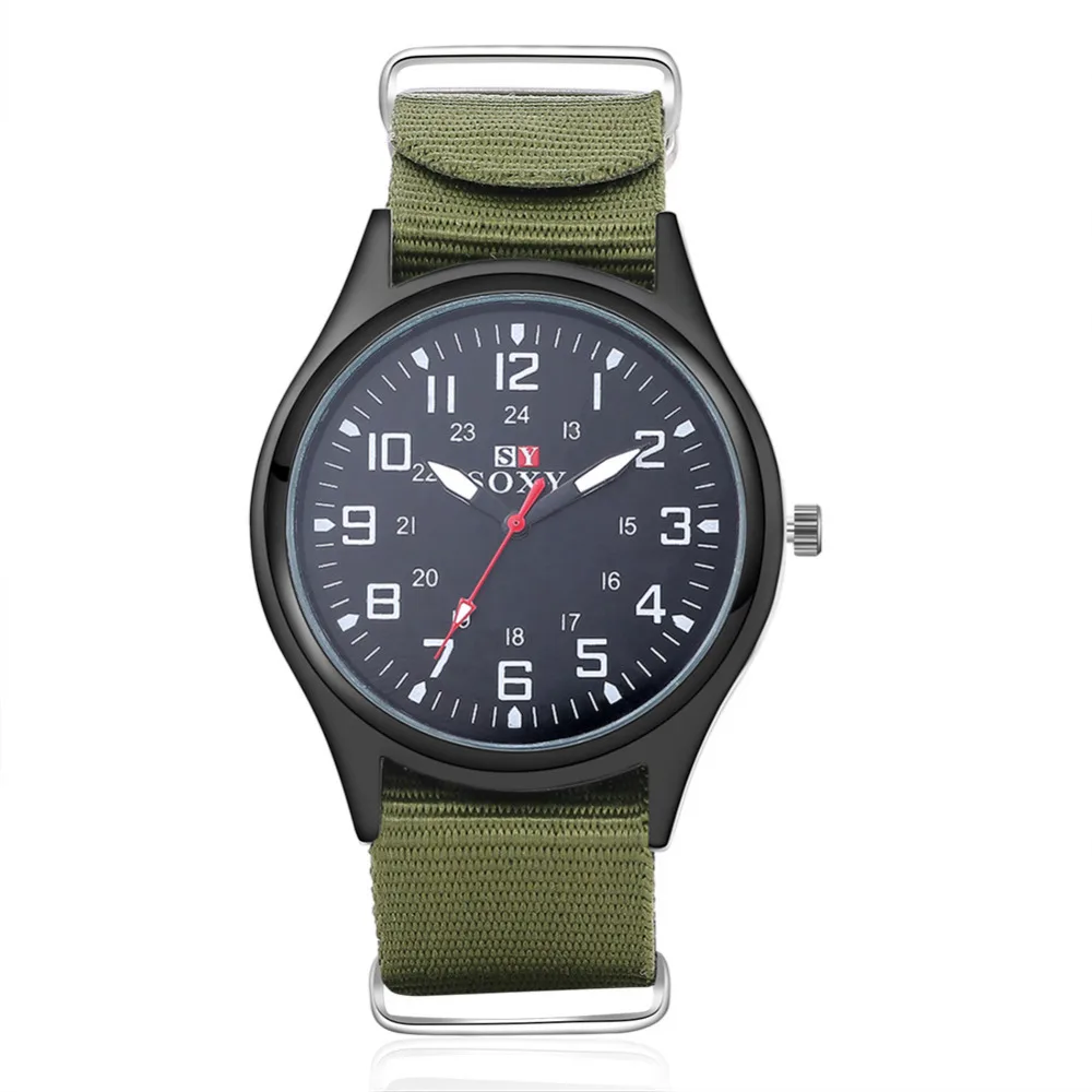 Fashion Watch Men Brand New SOXY Men's Sport Quartz Wrist Military Luminous Slim 24Hrs Analog Nylon Hot Sale Relojes | Наручные часы