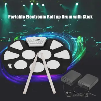

Portable Electronic Roll Up Drum Kit Instrument Gifts Fun Intellectual