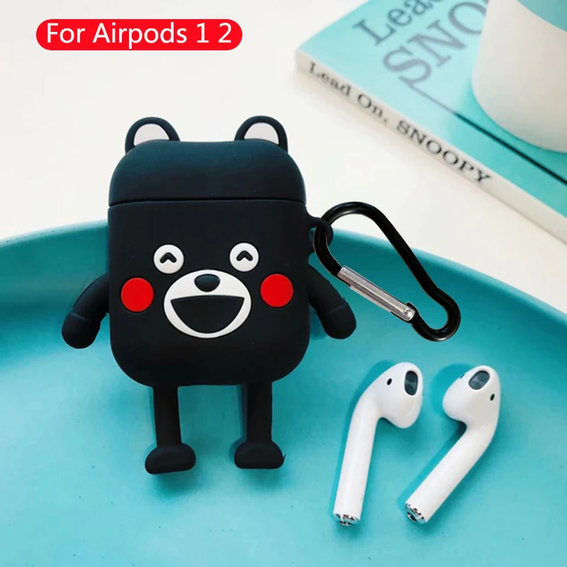 Защитный чехол для Airpods s с милым мультяшным рисунком, беспроводной чехол для гарнитуры Bluetooth для Apple Airpods 1 2, мягкий силиконовый чехол для наушников - Цвет: 281