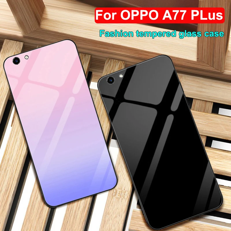 Чехол для OPPO A77 Plus, чехол из закаленного стекла для телефона OPPO A 77 PLus, корпус A77plus, градиентные стеклянные Чехлы OPPOA77 plus