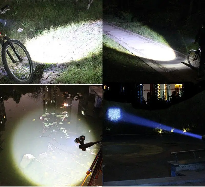Bike Bicycle Light Set USB rechargeable LED Waterproof Super Bright Zoom Headlight Rear light MTB Bike Light Flashlights Lamp