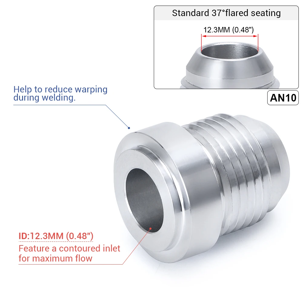 Aluminum AN4 6 8 10 12 AN Straight Male Weld Fitting Adapter Weld Bung Nitrous Hose Fitting For Oil Cooler 1 oil line fitting adapter,aluminum line clamps