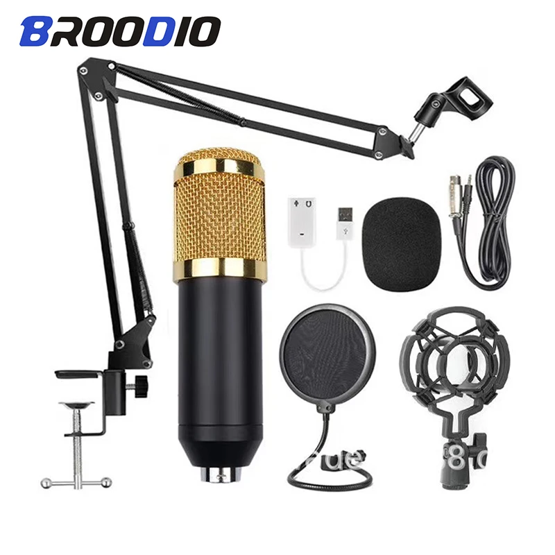 

BM 800 Karaoke Condenser Microphone Bundle Professional Cardioid Studio BM800 Microfone Sound Recording broadcasting Singing Mic