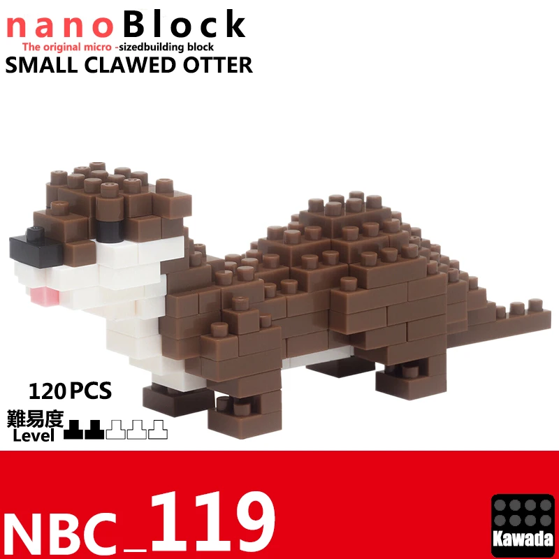 NANOBLOCK маленькая когтистая выдра(120 шт.) Мини кирпичи головоломка NBC-119