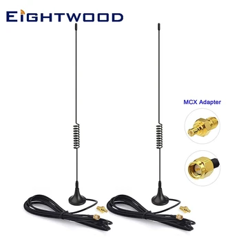

Eightwood 2pcs 978MHz 1090MHz 5dBi Magnetic Base Dual Band SMA Male MCX Antenna for Aviation USB Stick Dongle Tuner Receiver