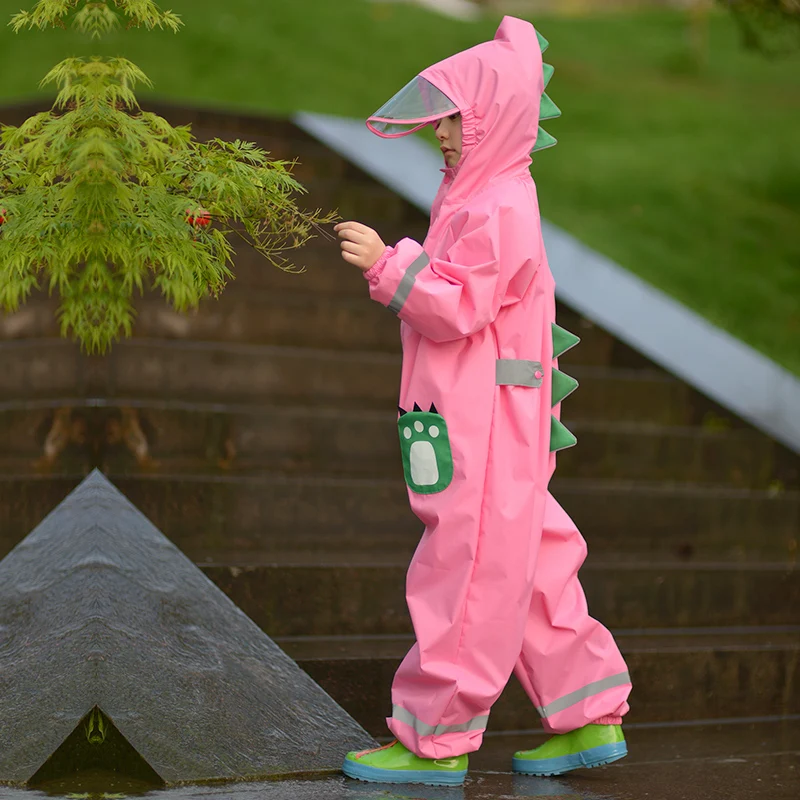 80-145cm Boys Girls Raincoat for Children Waterproof Rain Coat Jumpsuit Students Raingear Kids Poncho