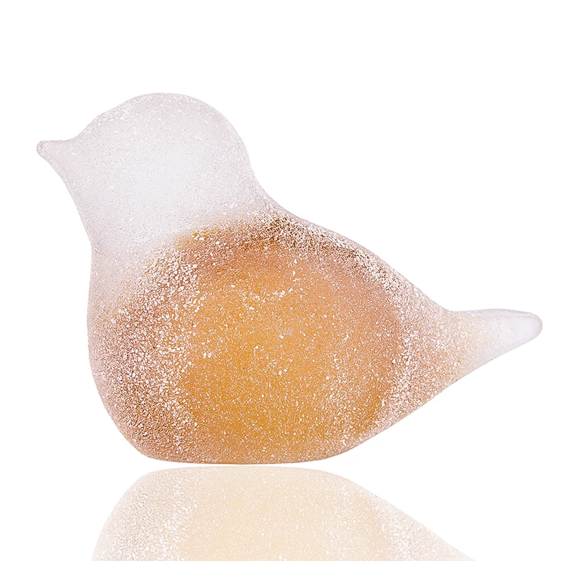 

H&D Creative Cute Glass Bird Ornament Home Desktop Figurine Craft Decor Desktop Bookshelf Accessories Christmas Birthday Gift