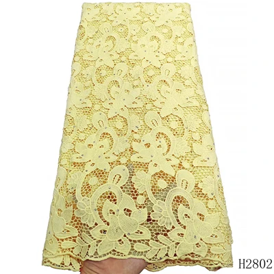 light yellow lace Африканская жаккардовая ткань ФРАНЦУЗСКИЙ шнур кружевная ткань водорастворимое платье кружево высокое качество нигерийский гипюр кружевная ткань - Цвет: light yellow lace