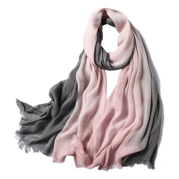 

Ladies Scarf Fashion Patchwork Shawl Dual-Purpose Hijab Neck Scarf Female Thin Soft Scarf Gradient Color Scarf