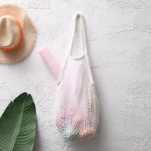 Модная женская складная сетчатая перерабатываемая сумка, эко Удобная хозяйственная многоразовая сумка для фруктов и овощей