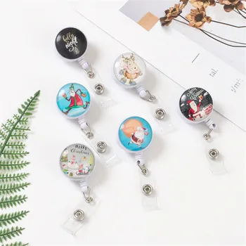 

Retractable Nurse Badge Reel Clip 1pcs Christmas Santa Claus Badge Holder Students Doctor ID Card Holder New Arrive