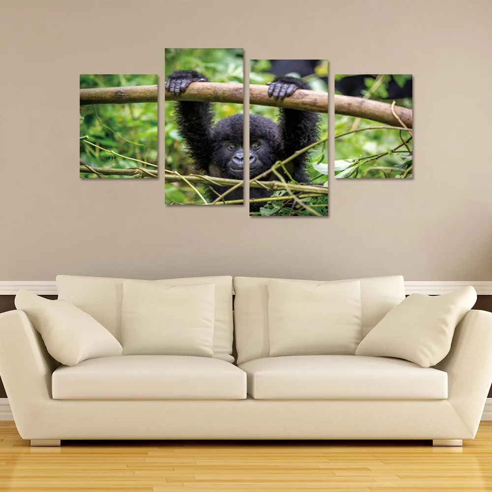 Qt054 джунгли шимпанзе стиль сочетание креативные настенные декоративные наклейки крутые наклейки на стену производители оптом Cust