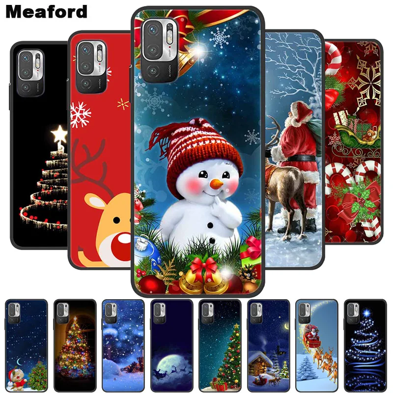 Yoedge Natale Cover per Xiaomi Redmi 9 4G 6,53 Custodia Rosso Silicone