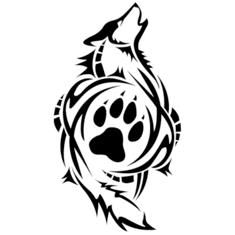 

Car Sticker Tribal Wolf Paw Print Sticker Classic Car Modeling Decorative Personality Accessories 8.4* 15.2cm