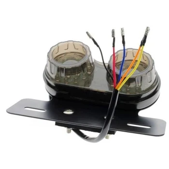 

40W Tail Light Running Lamp Brake Turn Signal Light with License Plate Bracket for Street Bike Cruiser Chopped