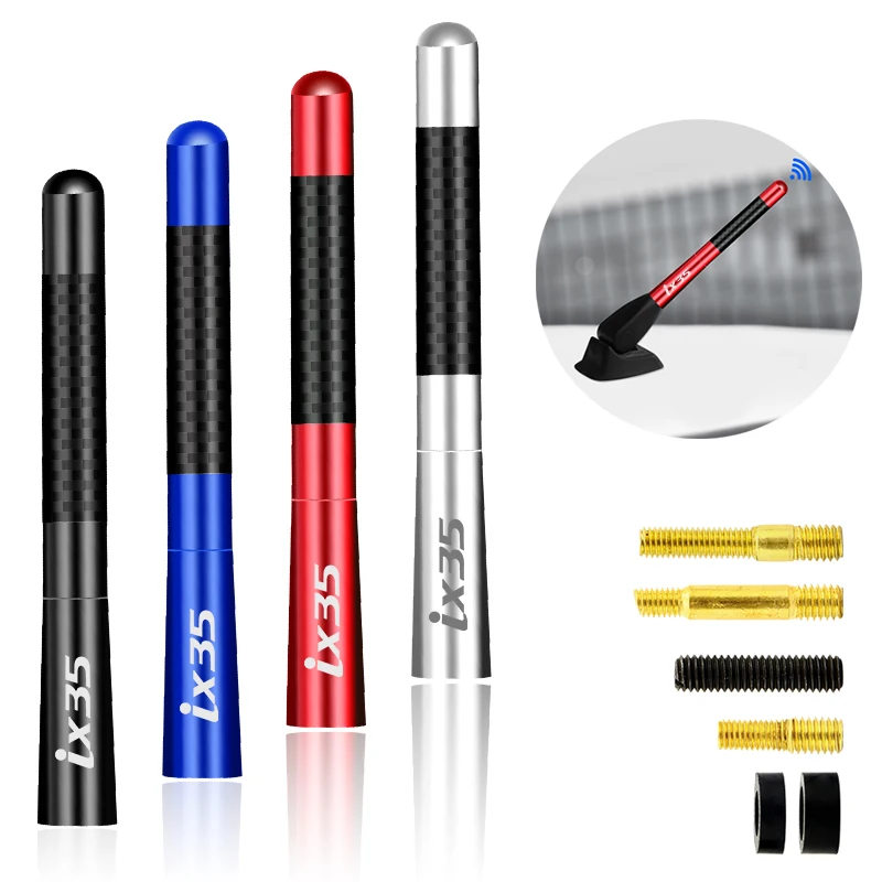 12CM Carbon Fiber Car Roof Radio Aerial fm Antenna Enhanced Signal Screw Metal For Hyundai ix35 Accessories | - Цена: 305,72 руб.