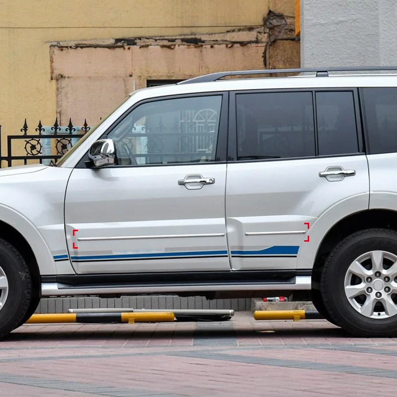 ABS хромированный внешний боковой корпус автомобильной двери рельефная Накладка для отделки 4 шт. для Mitsubishi Pajero Montero Limited Shogun V80 2007