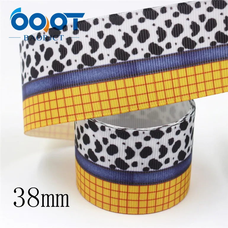 OOOT BAORJCT I-19809-1873, 38 мм 10 ярдов мультфильм термотрансферные печатные корсажные ленты, ленты ремесла, лук крышка DIY аксессуары - Цвет: I-19809-1883