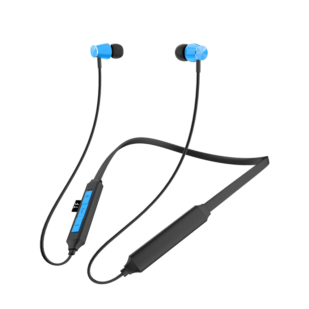 Наушники с сабвуфером, беспроводные, Bluetooth, tf-карты, магнитные, HD, гарнитура для звонков, 4,2, Handsfree, спорт, устойчивое, в ухо, для бега, для Xiaomi - Цвет: Синий