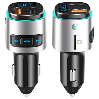 

Car FM Transmitter Wireless Handsfree Music Player Modulator with Quick Charge Dual USB Port