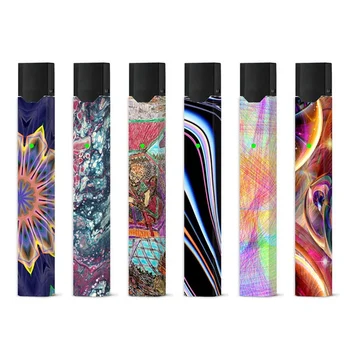 

6 Patterns Abstract Vintage Flowers Printing PVC Case Cover Sticker For Juul